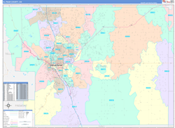 El Paso County, CO Wall Map Color Cast Style 2024